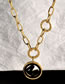 Fashion Rose Gold Color Titanium Steel Round Letter Pendant Necklace