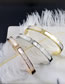 Fashion Silver Color Titanium Steel White Mother-of-pearl Diamond Geometric Bracelet