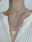 Fashion Gold Color Titanium Steel Round Brand Double Necklace