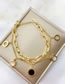 Fashion Gold Color Titanium Steel Roman Numeral Double-layer Chain Bracelet