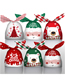 Fashion Snow Carnival Rabbit Ears 14*23cm Christmas Printed Bunny Ears Knotted Plastic Bag (1 Pack)