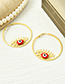 Fashion Yellow Alloy Drip Ring Eye Ear Ring