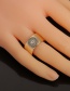 Fashion Gold Color Copper Gold-plated Inlaid Zirconium Round Eye Ring