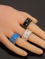 Fashion White Copper Drop Oil Five-pointed Star Ring