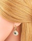 Fashion Green Copper Inlaid Zirconium Eye Ear Ring