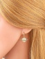 Fashion B Copper Inlaid Moon Earrings