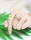 Fashion Pink Copper Inlaid Zirconium Twist Braided Open Ring