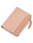 Fashion Pink Two Fold Frosted Pu Wallet