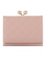 Fashion Pink Lingge Embroidery Thread Pearl Clip Wallet