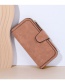 Fashion Brown Buckle Two-fold Frosted Wallet