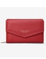 Fashion Red Pu Leather Flip Square Coin Purse