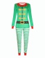 Fashion Child Om9783 Christmas Print Striped Trousers Top Suit