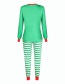 Fashion Men's Om9783 Christmas Print Striped Trousers Top Suit