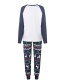 Fashion Men's Om9767 Christmas Print Long-sleeved Trousers Parent-child Pajamas Set