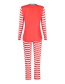 Fashion Child Om9772 Christmas Print Long-sleeved Trousers Parent-child Pajamas Set