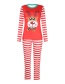 Fashion Ladies Om9772 Christmas Print Long-sleeved Trousers Parent-child Pajamas Set