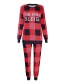 Fashion Men's Om9775 Christmas Printed Checkered Top And Trousers Pajama Set