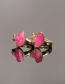 Fashion Pink Copper Inlaid Zirconium Drop Oil Cloud Earrings