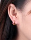 Fashion Pink Copper Drip Oil Irregular Geometric Earrings