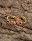 Fashion Cyan Copper Inlaid Zirconium Drip Oil Palm Eye Ear Ring