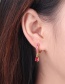 Fashion Red Diamond Copper Inlaid Water Drop Zirconium Ear Ring