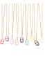 Fashion Cyan Copper Drip Oil Geometric Pull Ring Necklace