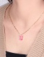 Fashion Rose Red Copper Drop Oil Geometric Pull Ring Necklace