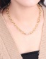 Fashion Gold Color Copper Inlaid Zirconium Thick Chain Necklace