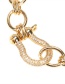 Fashion C Gold Color Spring Buckle Copper Diamond Horseshoe Buckle Geometric Thick Chain Bracelet