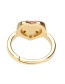 Fashion Rose Red Copper Inlaid Color Zirconium Drop Oil Love Ring