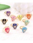 Fashion Pink Copper Inlaid Color Zirconium Drop Oil Drop-shaped Ring