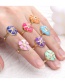 Fashion Yellow Copper Inlaid Color Zirconium Drop Oil Drop-shaped Ring