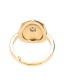 Fashion Yellow Copper Inlaid Zirconium Geometry Pozi Drop Oil Ring