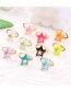 Fashion Light Blue Copper Drop Oil Five-pointed Star Open Ring