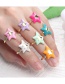 Fashion Cyan Copper Drop Oil Five-pointed Star Open Ring