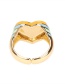 Fashion Yellow Copper Drip Oil Color Love Heart Ring