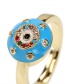 Fashion Rose Red Copper Drop Oil Inlaid Zirconium Eye Open Ring