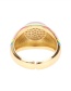 Fashion Yellow Copper Inlaid Zirconium Oil Drop Color Wide Brim Ring