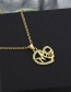 Fashion Gold Color Copper Inlaid Zirconium Heart-shaped Letter Necklace
