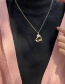 Fashion Gold Color Gold-plated Copper And Zirconium Heart-shaped Letter Necklace