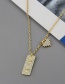 Fashion Gold Color Gold-plated Copper Full Diamond Love Tag Necklace