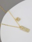 Fashion Gold Color Gold-plated Copper Full Diamond Love Tag Necklace