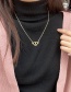 Fashion Gold Color Gold-plated Copper And Zirconium Letter Love Necklace With Wings