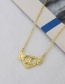 Fashion Gold Color Gold-plated Copper And Zirconium Letter Love Necklace With Wings