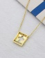 Fashion Gold Color Gold-plated Copper And Diamond Square Cutout Cross Necklace