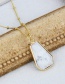 Fashion White Stone Metal Geometric Natural Stone Necklace