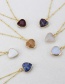 Fashion 5# Metal Geometric Love Natural Stone Necklace