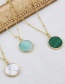 Fashion 3# Gold-plated Copper Round Natural Stone Necklace