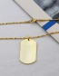 Fashion Gold Color Copper Inlaid Zirconium Geometric Tag Necklace