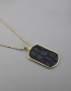 Fashion Black Necklace Titanium Steel Turtle Cracked Leather Tag Necklace